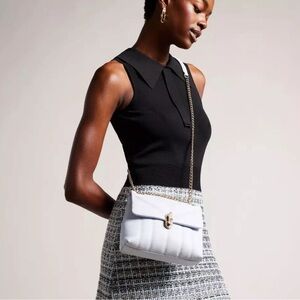 NWT *TED BAKER* Women's Leather AYALINA Quilted Puffer Small Shoulder Bag